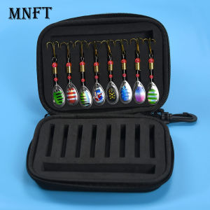 1Pcs Portabale Fly Fishing Lure Spinner Spoon Bait Black Storage Box Professional 16 Slots Hard EVA Storage Case Container Bag