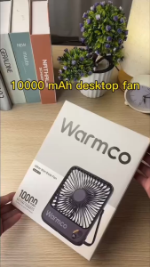 Warmco Portable Table Fan 10000mAh Ultra-thin Mini Desk Fans with Digital Display USB C Rechargeable