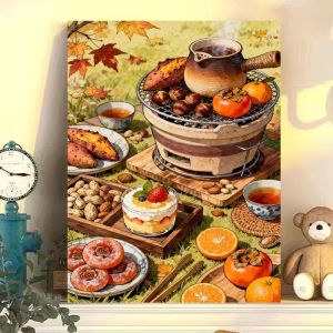 BILIBILI | Acrylic Paint By Numbers Gathering Around The Stove Painting By Numbers on Canvas Coloring By Number for Adults Paint Digital