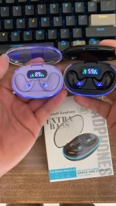 X55 Earphone Bluetooth 5.3 TWS HIFI Stereo Olahraga Nirkabel Mini Headset Tahan Air Tampilan Digital LED Dengan Mikrofon Wireless Earphones with Waterproof Noise Reduction Control