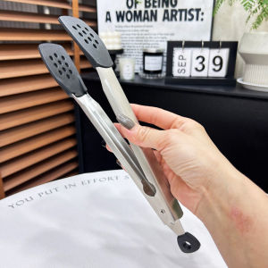 ก้านไม้กางเขนสแตนเลส 304 สำหรับใช้กับกระทะไร้กาว ด้ามจับยางซิลิโคนที่ทนต่อความร้อนสูง เครื่องมือปรุงอาหารในครัว