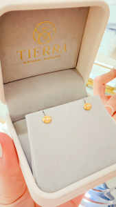 [CHAT TRƯỚC KHI ĐẶT] Bông Tai Tierra FBT5022 Vàng 14K 18K Đính Tấm CZ Phụ Kiện Trang Sức Nữ