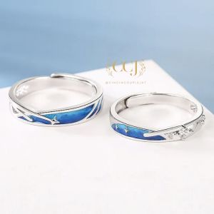 Cincin Couple Silver Adjustable S08 | Pasangan | Nikah | Lamaran | Hadiah | Tunangan 925 Perak | Aksesoris Pria Wanita