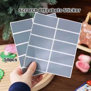 50Pcs Scratch Off Labels Sticker For Party Activity Favors Stationery Sticker