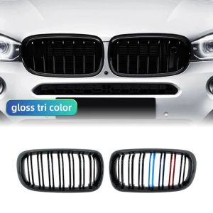 A Pair Car Front Bumper Kidney Grille Grill Diamond Meteor Style For BMW F15 F16 X5 X6 2014-2018