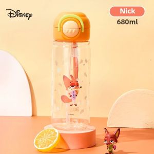 Disney | Bình Nước Thể Thao Dung Tích Lớn Dành Cho Trẻ Em Disney Cốc Uống Trực Tiếp Có Ống Hút Họa Tiết Hoạt Hình Cốc Nước Mùa Hè Dành Cho Học Sinh 650ml