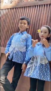 Batik Anak Laki laki Perempuan Lengan Panjang Usia 2 - 15 Tahun Batik Anak Couple Warna Hitam