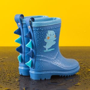 Boys Girls Dinosaur PVC Rain Boots Baby Non-slip Soft Rubber Shoes Kids Lightweight Comfortable Outdoor Casual Water Play Shoes
