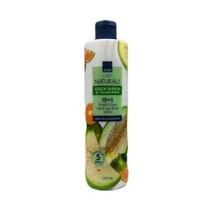 Avon Care Naturals Green Papaya & Calamansi 10 in 1 Hand and Body Lotion with 5-day moisturizing effect.