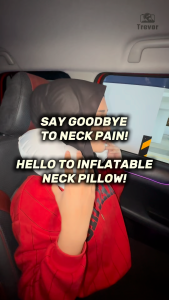 TREVOR Inflatable Neck Pillow - Ergonomic Portable Foldable Pump Headrest Support Travel Car Bantal Leher Kepala