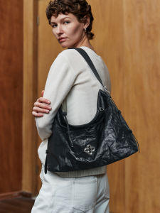 Italian Leather Hobo Bag Large