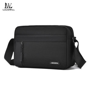 LouisWill Mens Shoulder Bag Waterproof Messenger Bag Fashion Travel Bag Business Bag Phone Bag Large Capacity Cross Body Bag Lightweight Casual Bag Fashion Leisure Sport Street Bag