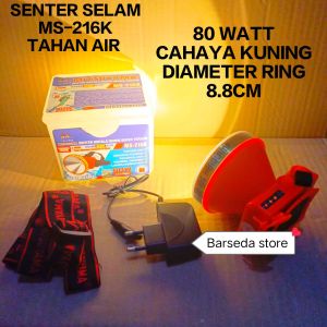 Senter Kepala Selam Diving Mitsuyama MS-216K CAHAYA KUNING Headlamp Led Ring 88 Tahan Air