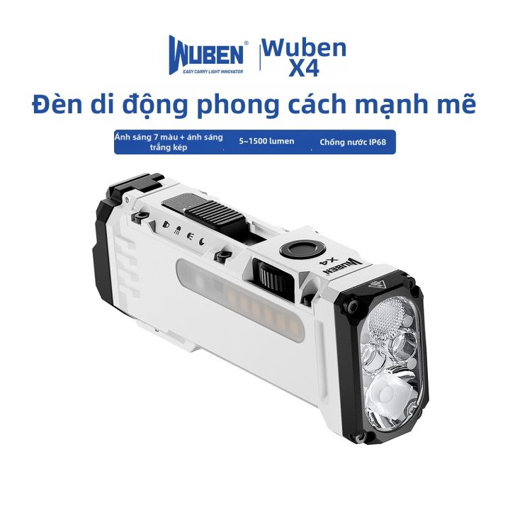 wuben | Đèn Pin RGB Điều Chỉnh Độ Sáng, Tuổi Thọ Pin Dài X4 | Lazada.vn