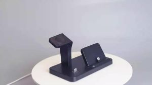 แท่นชาร์จไร้สาย 3 in 1 รองรับสำหรับ Galaxy Watch 6 5 Pro Type C แท่นชาร์จเร็วสำหรับ S25 S24 S23 Ultra S22 S21 Xiaomi Huawei