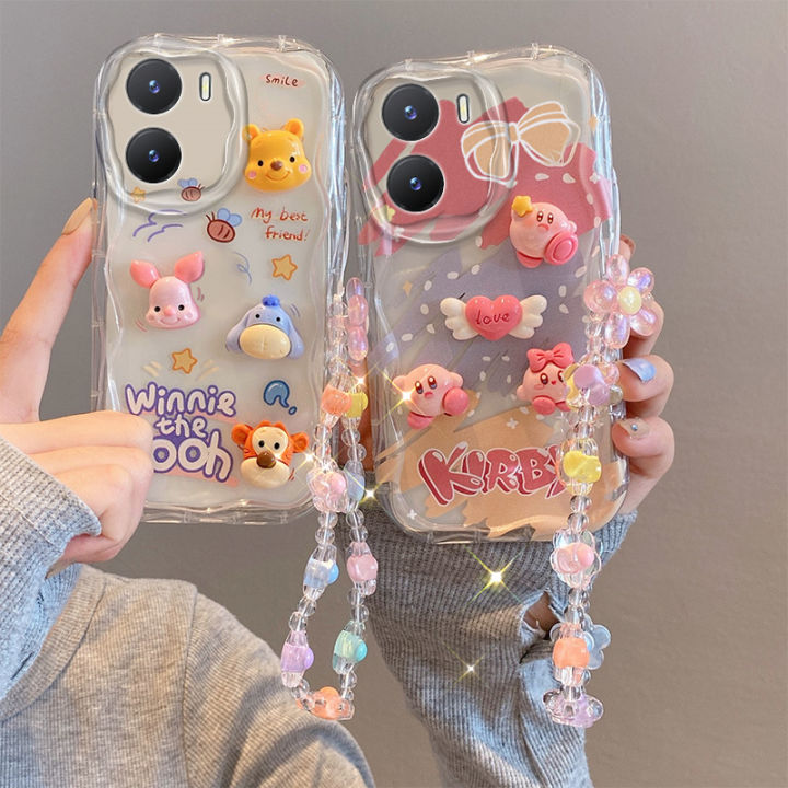 New Casing OPPO A77s A57 4G A77 A76 A96 A95 A55 A54 5G 4G Cubic Doll Rabbit Cartoon Phone Case with Flowers Bracelet Lens Protection Shockproof Soft Cover 2023