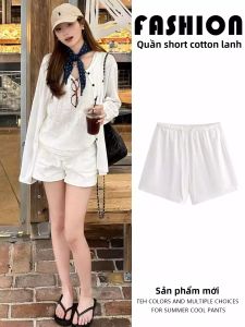 YAYANGREN | White Linen Shorts for Petite Figure Summer Stylish