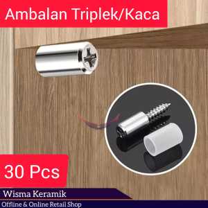30 Pcs Ambalan Kayu & Kaca Bulat Ambalan triplek bulat besi ambalan kayu penyangga rak kabinet isi 30 Pcs