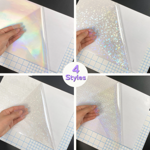 20/40 Sheets A4 Clear Holographic Cold Lamination Film Mixed Styles Waterproof Self-Adhesive Vinyl Sticker Paper 8.3x11.7 Inch