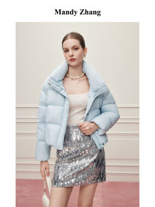 Fashionable Quilted Down Jacket 90% White Duck Down