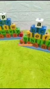 Mainan balok Piramid menyusun abjad Alat Permainan Edukatif TK/PAUD
