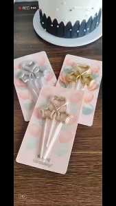 SG READY STOCK-3pcs set Ins Fairy Star Heart shape candle Birthday cake topper