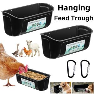 Hanging Chicken Feeder Goat Feed Trough With Clip Cage Poultry Food Dispenser Easy to Install for Animal Feeding