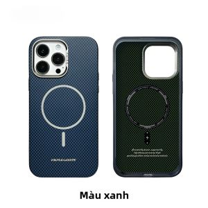 BSN | Ốp Điện Thoại Từ Tính Cao Cấp Dành Cho iPhone 17/16/15/14/13 Pro Max Tích Hợp Sạc Không Dây Bằng Sợi Carbon Kim Loại Tương Thích Magsafe