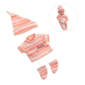Realistic Doll Clothes 30cm Doll Outfit Reborn Baby Toy Doll Clothes Three-Piece Set for 12 Inch Dolls Fashionable Toy for Kids