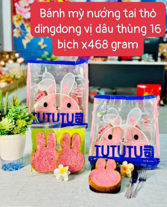 Bánh mì nướng ăn kiêng tai thỏ dingdong vị dâu,vị táo đỏ 468gr | Lazada.vn