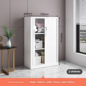 For Home Push-Pull Rolling Door Storage Cabinet Steel Shutter Doors Balcony Locker Moisture-Proof Anti-Rust Large Capacity Iron Wardrobe