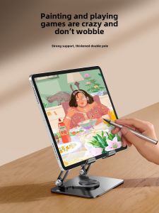 Deer for iPad Tablet Computer Stand 360 Degrees Rotatable Painting Graphics Tablet Digital Panel Shelf Magnetic Suction Office Desk Surface Panel Foldable Support Frame Laptop Two-in-One Ipadpro