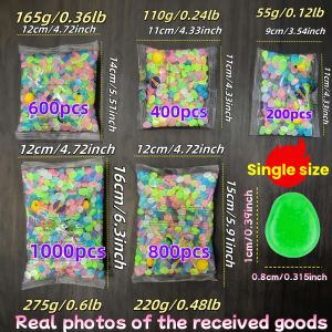 253pcs Glow in Dark Resin Garden Stones Blue Green Orange Yellow Luminous Outdoor Patio Flower Pots 453.59g Durable Decor