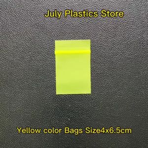 ถุงพลาสติกสีเหลือง JULY Plastics ขนาด 4x6.5 ซม. แพค 100 ใบ คุณภาพสูง Model A (Yellow Color Plastic Bags)