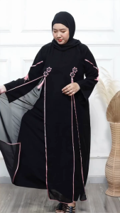 Baju Abaya Hitam Terbaru muslim wanita gamis dewasa Dress Remaja Maxi Syari