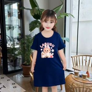 Dress Anak Perempuan Motif LABUBU Untuk Usia 1-10 Thn