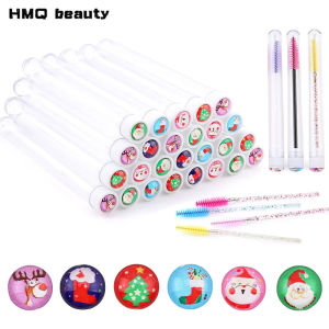 Christmas Eyelash Brush Tubes With Lash Reusable Mascara Wands Replaceable Makeup Applicators Dust-proof Lash Extension Supplies