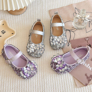 Fashionable Princess Rhinestone Flats Soft Bottom Girls Shoes