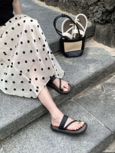 Summer Fashion Color Block Flat Bottom Sandals Womens Flip Flops Beach Anti-Slip Strap Slippers Casual Style Youth Footwear