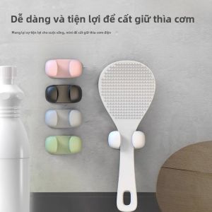 Giá Để Thìa Bằng Silicon Gắn Tường Nhà Bếp Giá Để Thìa Cơm Điện Giá Để Thìa Dán Tường Móc Móc Móc Móc Bằng Nhựa