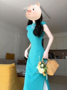 CHANGTONG | Đầm Cheongsam Phong Cách Thanh Lịch  phiên bản hè