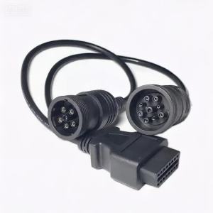 Heavy Truck Diagnostic Line 6 Pin J1708 oOr 9 Pin J1939 To 16 Pin OBD2 OBDII Adapter Cable Heavy Duty Truck Car Accessories