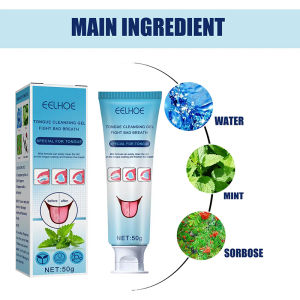 EELHOE Tongue Cleansing Gel Keeps Fresh Breath Clean Tongue Coating Oral Hygiene Care Tool 50g Reusable Silicone Tongue Scraper Brush Eliminate Oral Odor Bad Breath Cleaner [Buy 1 take 1]