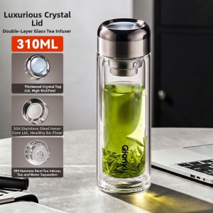 GIANXI | Mens Specialized Tea-Water Separation Double Layer Glass Water Cup