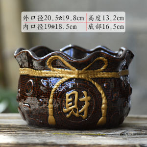 Large Ceramic Potted Succulent Plant Pot for Orchids and Greens Chinese Wind Style Decorative Flower Pot for Desktop and Ground