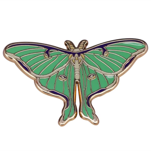 Lunar Butterfly Luna Moth Enamel Brooch Pins Badge Lapel Pins Brooches Alloy Metal Fashion Jewelry Accessories
