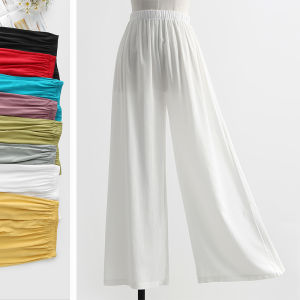 Quần Ống Rộng Bằng Vải Lụa Cotton Đàn Hồi Cho Nam Quần Dài Mặc Nhà Đa Màu Đen Trắng Và Nhiều Màu Khác Quần Dài Vừa Phải