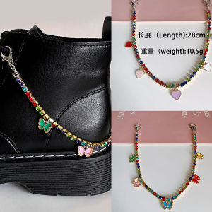 Punk Style Heart Shaped Chain Martin Boots Accessories Hanging Pendants DIY Shoe Decorations Fashionable Boot Charms