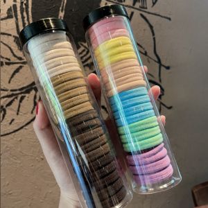 New 2023 High Elasticity Durability Hair Ties for Women Black Leather Cover Elastic Hair Bands French Style Fashion Accessories