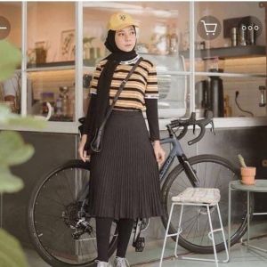 Rok plisket dewasa 7/8 rok plisket tanggung premium